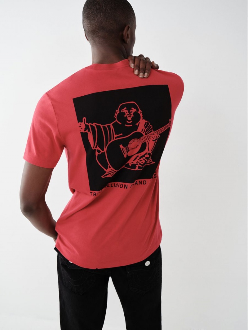 Red True Religion Buddha Logo T Shirts | 6015-JDPSY