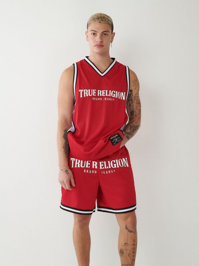 Red True Religion Mesh Jersey Tanks | 1507-NPYLX