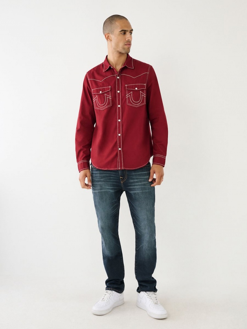 Redwood True Religion Big T Western Shirts | 1365-BMJKY