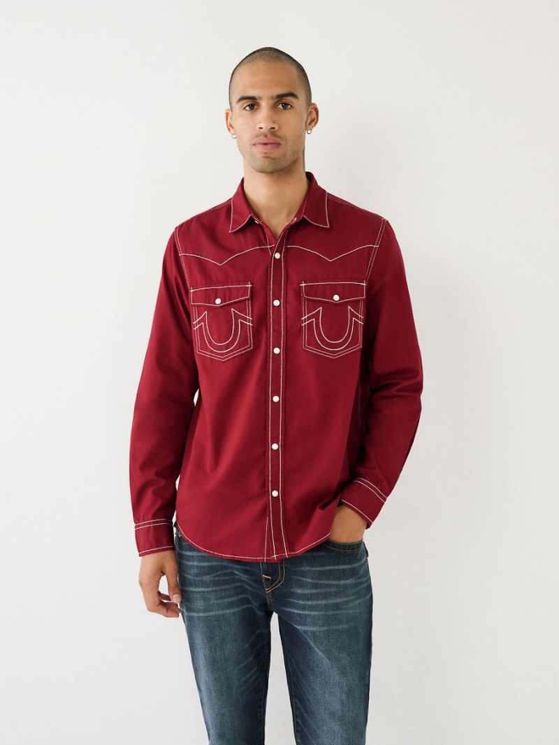 Redwood True Religion Big T Western Shirts | 1365-BMJKY