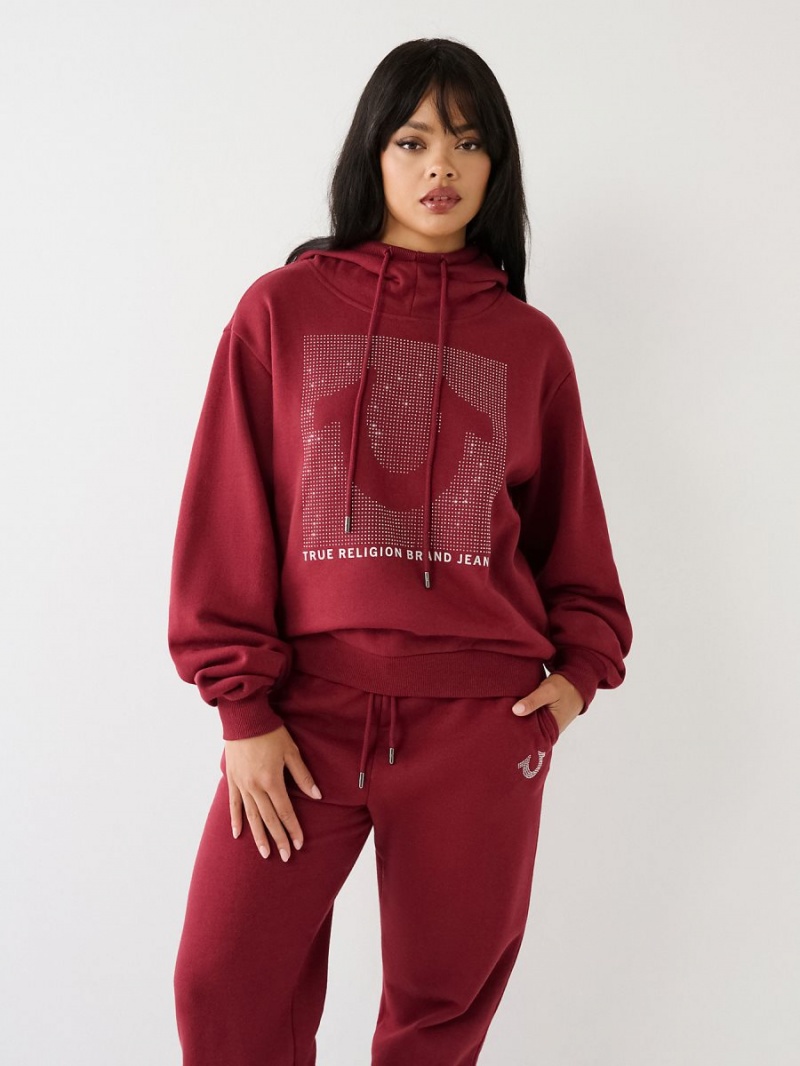 Redwood True Religion Crystal Relaxed Hoodie | 0968-FRNPC