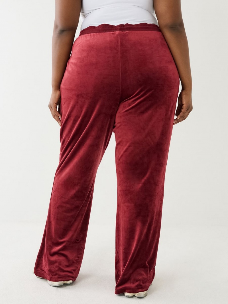 Redwood True Religion Crystal Velour Logo Track Pants | 7820-DYWHR