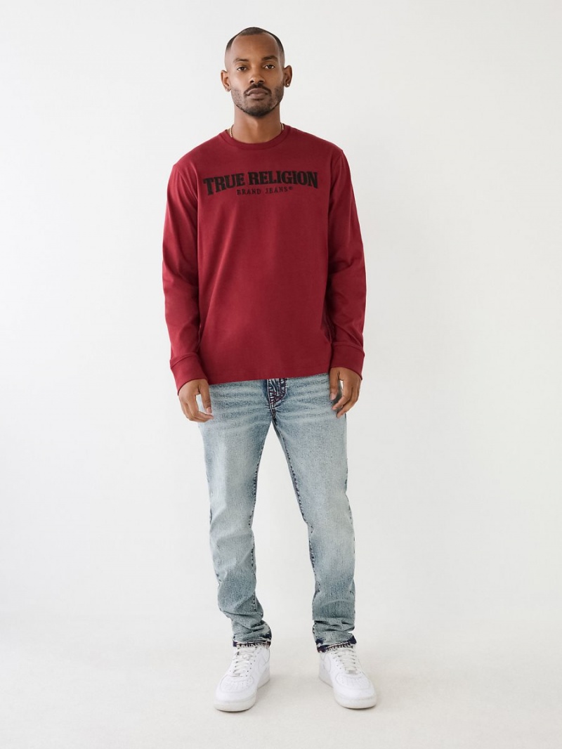 Redwood True Religion Long Sleeve Logo T Shirts | 9126-PLWRI