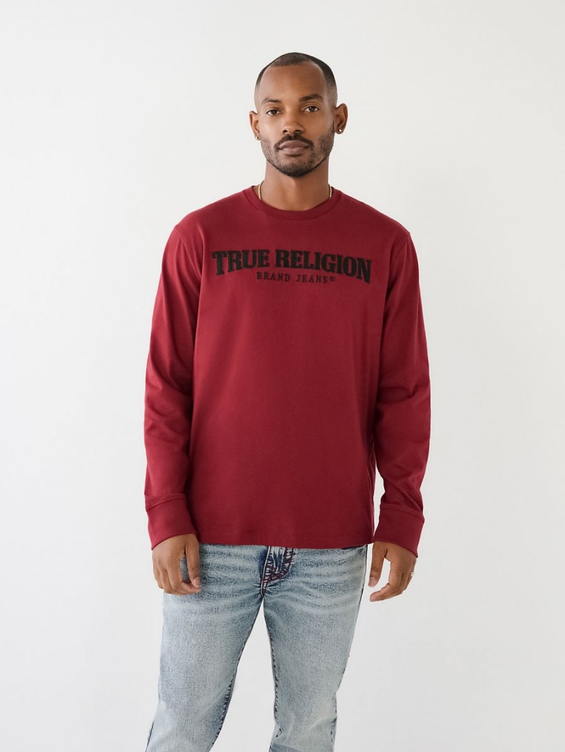 Redwood True Religion Long Sleeve Logo T Shirts | 9126-PLWRI