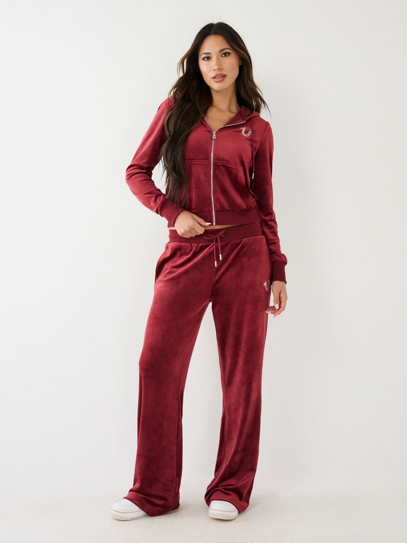 Redwood True Religion Velour Zip Hoodie | 2789-XWMDK