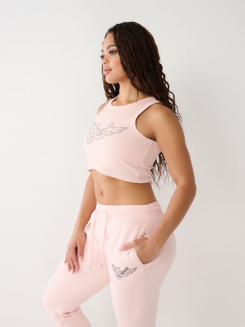 Rose True Religion Crystal Crop Tanks | 7139-LNZKW