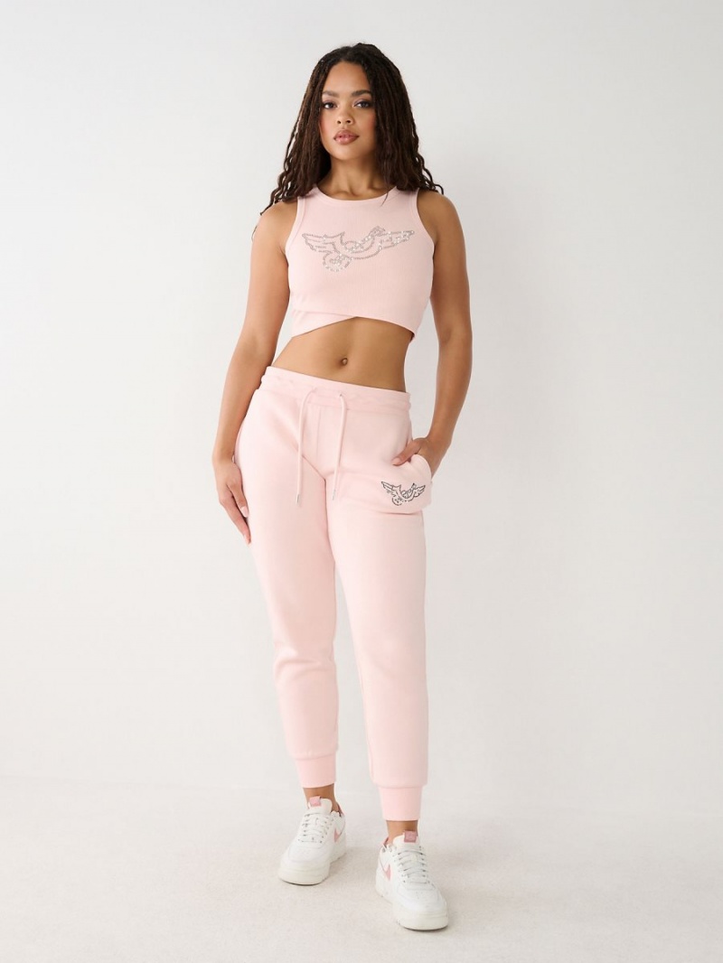 Rose True Religion Crystal Crop Tanks | 7139-LNZKW