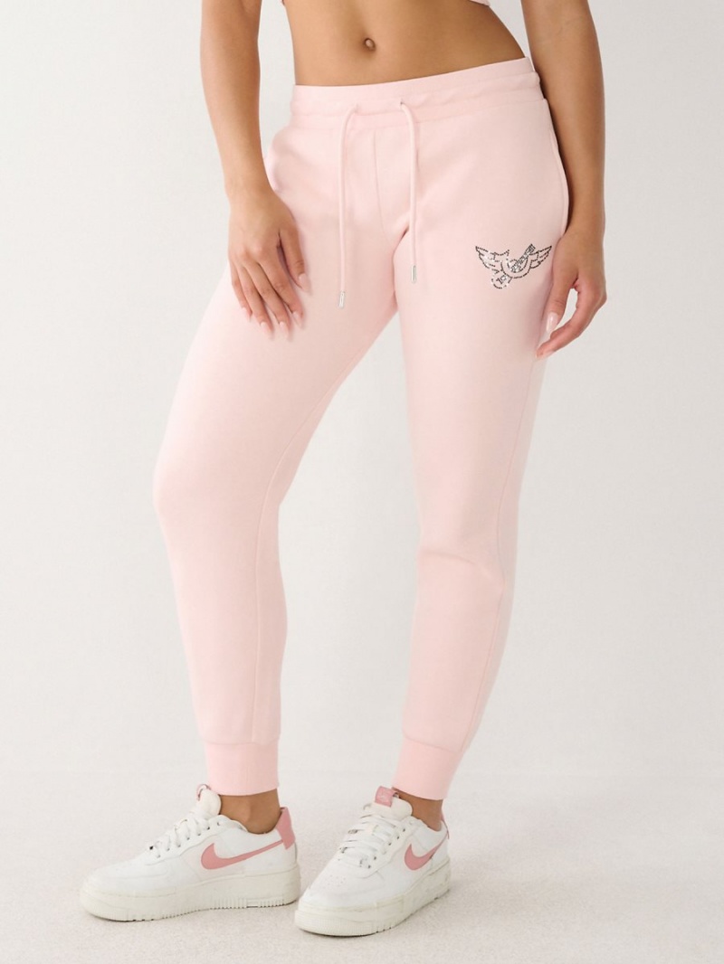 Rose True Religion Crystal Logo Jogger | 8365-JLOMS