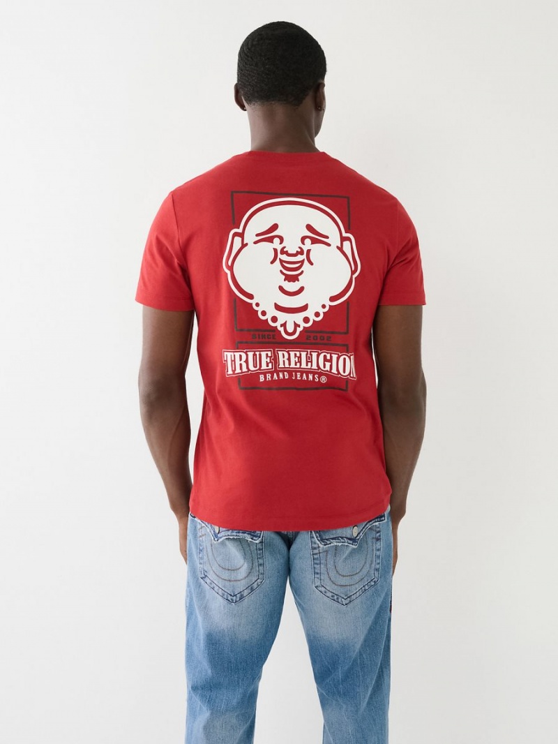 Ruby Red True Religion Big Buddha Crew Neck T Shirts | 2310-FGPJB