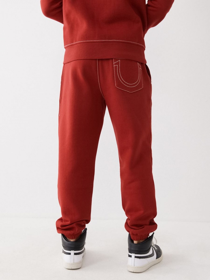 Ruby Red True Religion Big T Logo Jogger | 0817-NUEXR