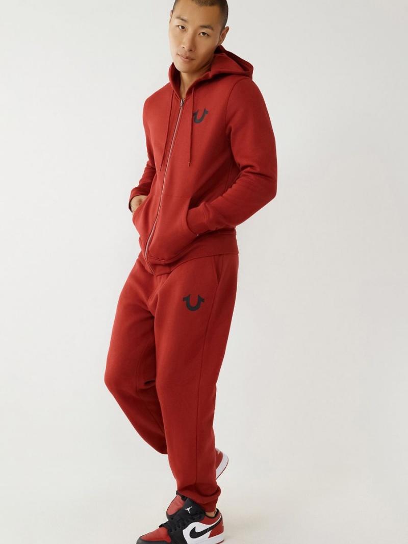 Ruby Red True Religion Buddha Zip Hoodie | 6532-YHWML