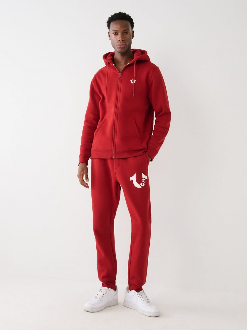 Ruby Red True Religion Buddha Zip Hoodie | 4391-POXHR