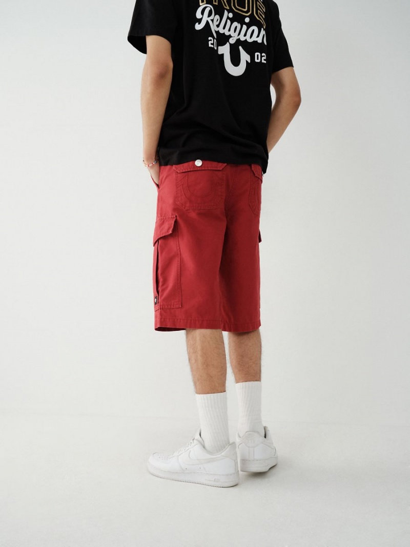 Ruby Red True Religion Cargo Shorts | 1298-WHLXE