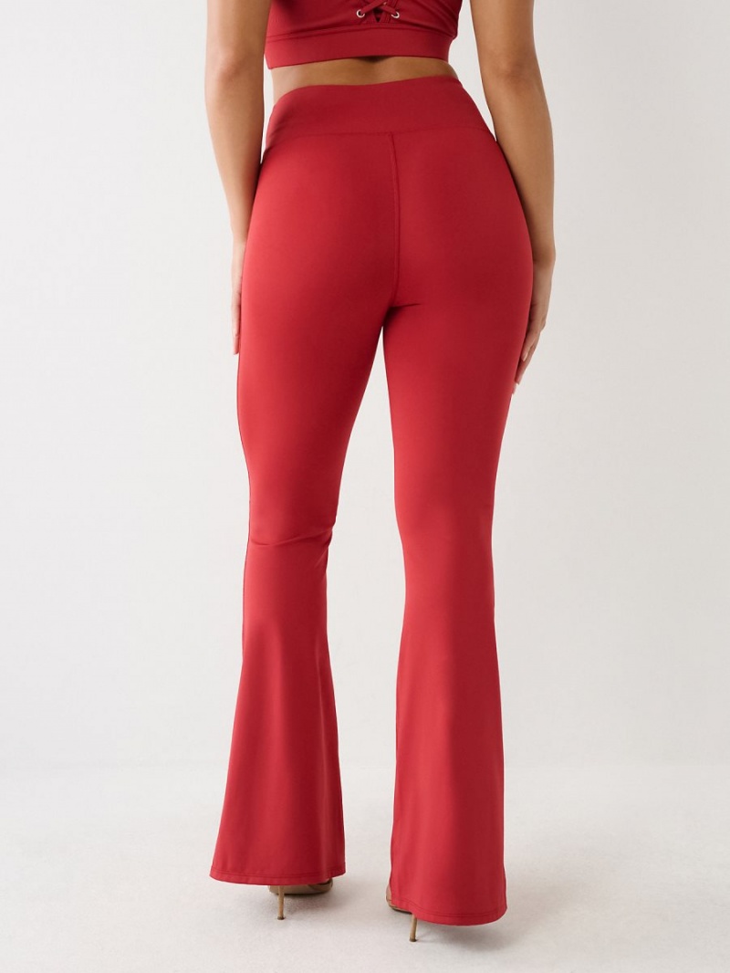 Ruby Red True Religion High Rise Lace Up Flare Leggings | 2548-RTBAF