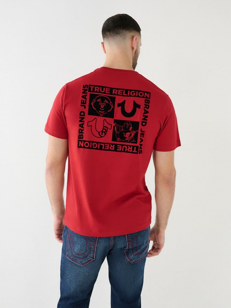 Ruby Red True Religion Horseshoe Logo T Shirts | 9358-TKADW