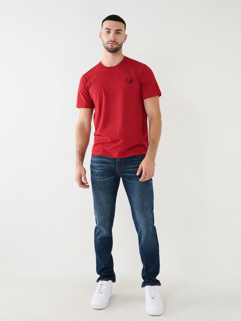 Ruby Red True Religion Horseshoe Logo T Shirts | 9358-TKADW