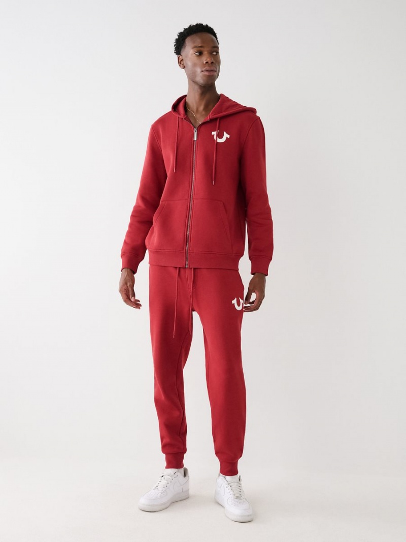 Ruby Red True Religion Logo Jogger | 1390-WSGUI