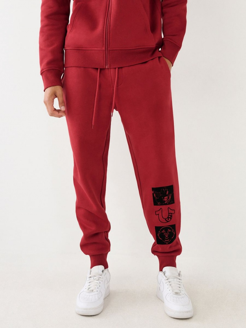 Ruby Red True Religion Logo Jogger | 1834-JLQGW