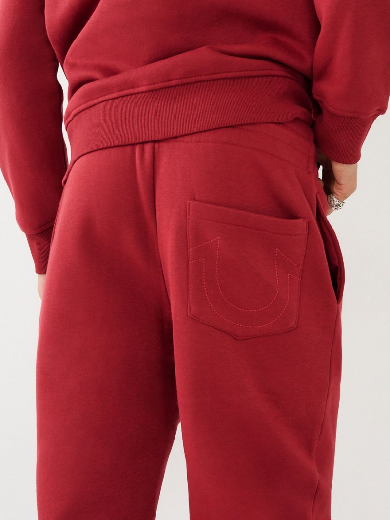 Ruby Red True Religion Logo Jogger | 1834-JLQGW