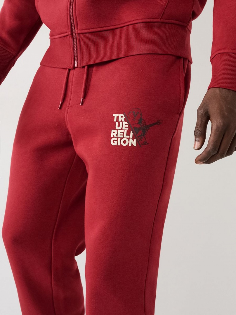 Ruby Red True Religion Logo Jogger | 2401-XFASB