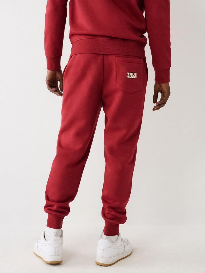 Ruby Red True Religion Logo Jogger | 2401-XFASB