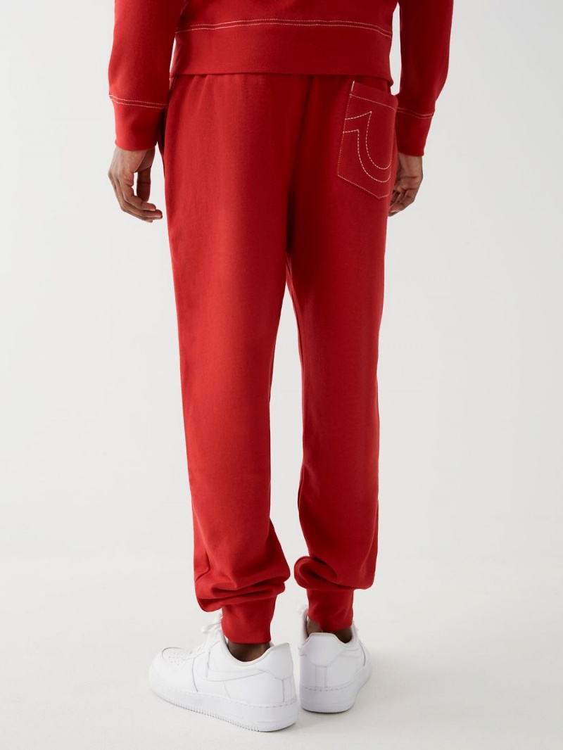 Ruby Red True Religion Logo Jogger | 4305-ZQUBN