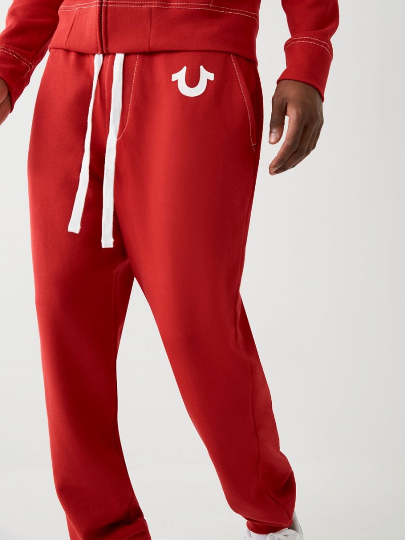 Ruby Red True Religion Logo Jogger | 4305-ZQUBN