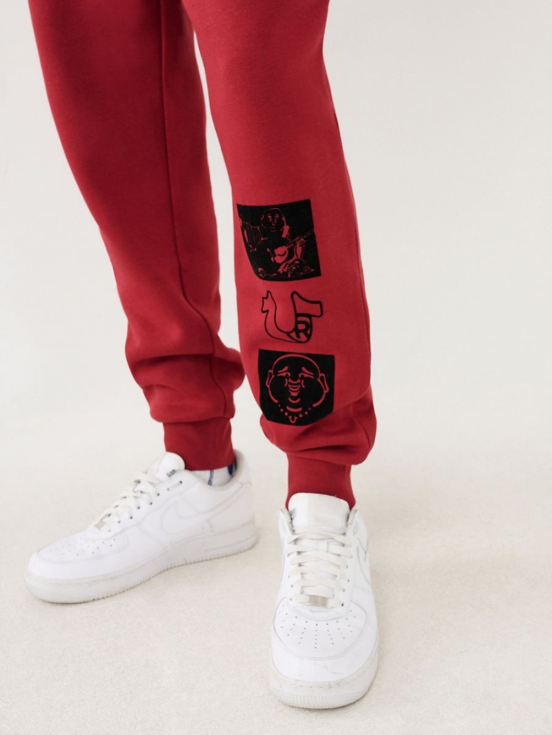 Ruby Red True Religion Logo Jogger | 5873-WVJSC