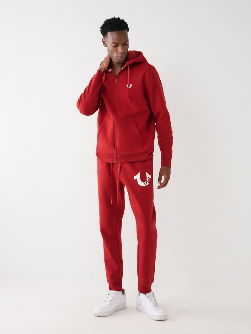 Ruby Red True Religion Logo Jogger | 6140-IXYFD