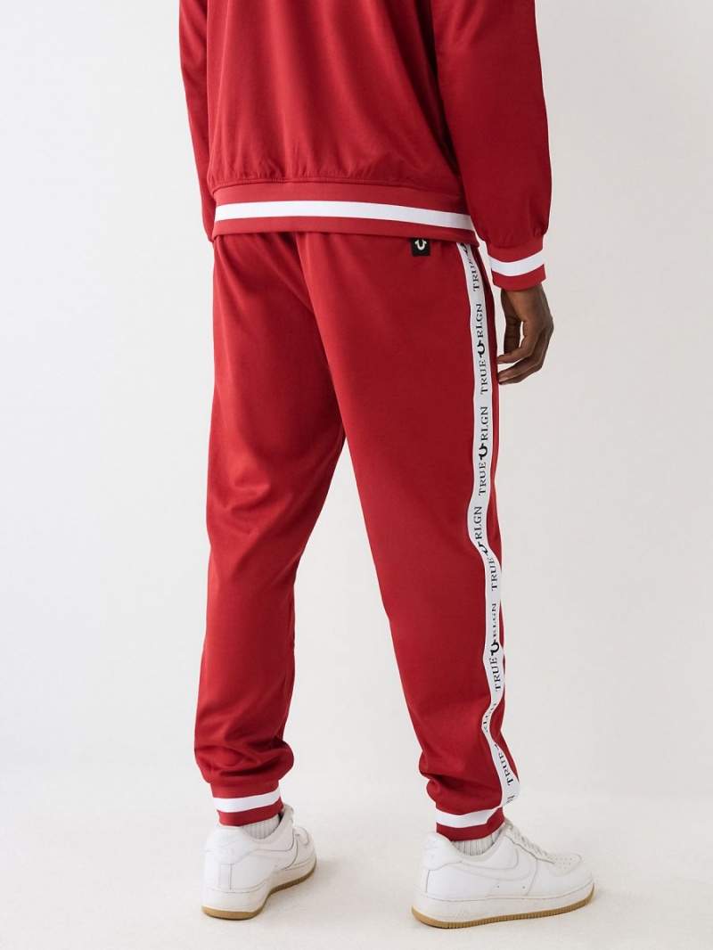 Ruby Red True Religion Logo Trim Track Pants | 6290-OQXGF