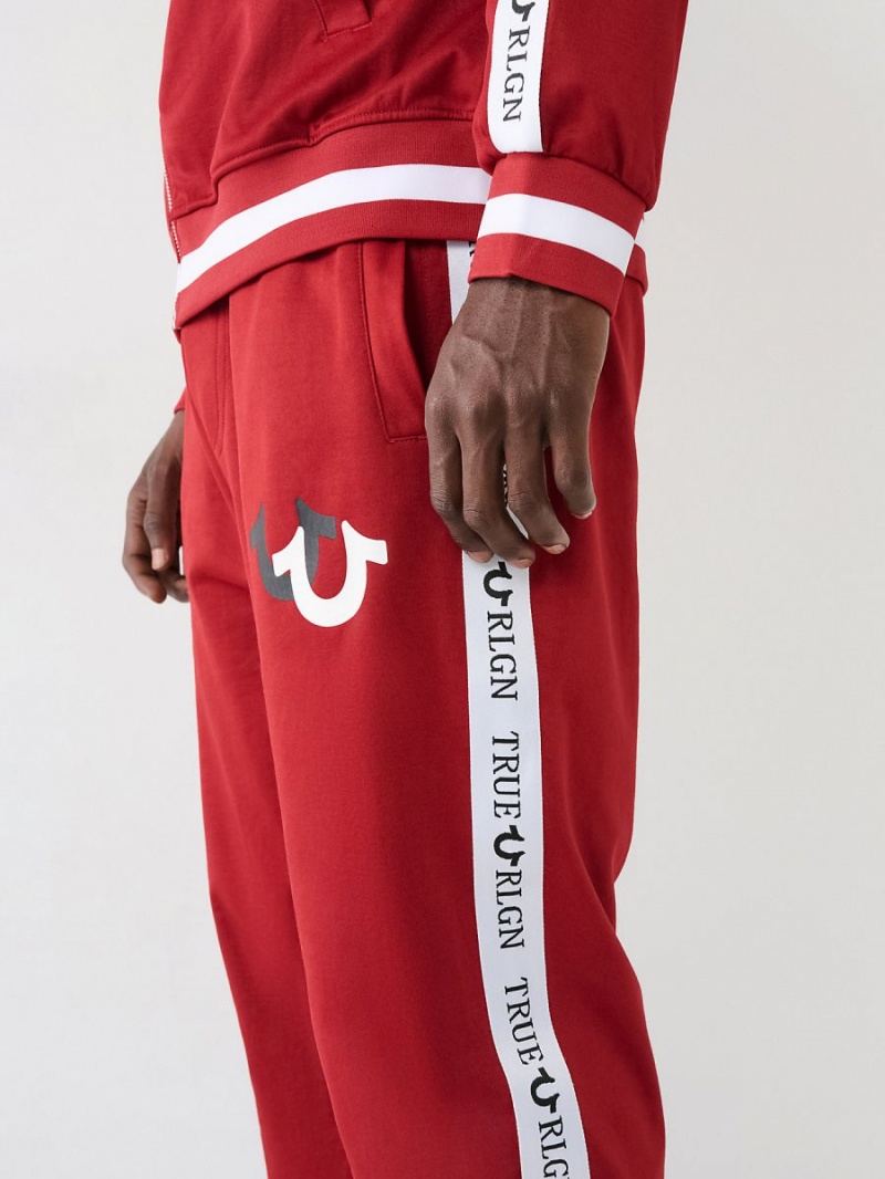 Ruby Red True Religion Logo Trim Track Pants | 6290-OQXGF