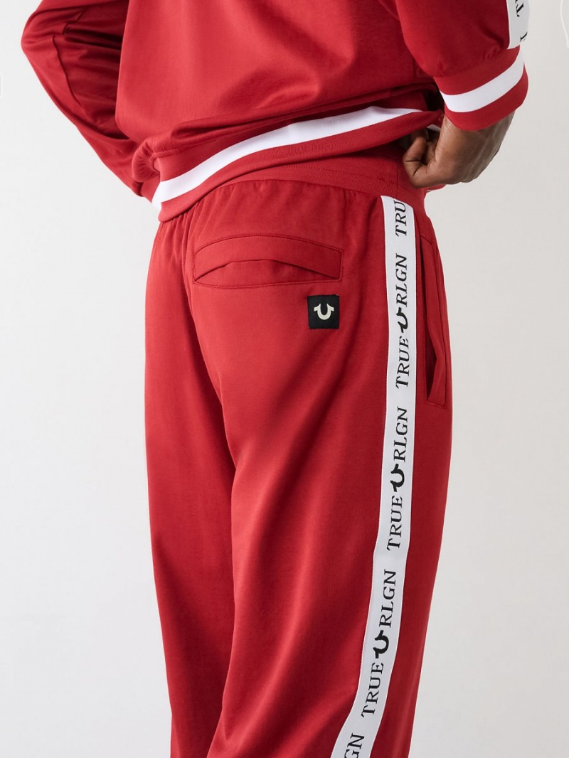 Ruby Red True Religion Logo Trim Track Pants | 6290-OQXGF