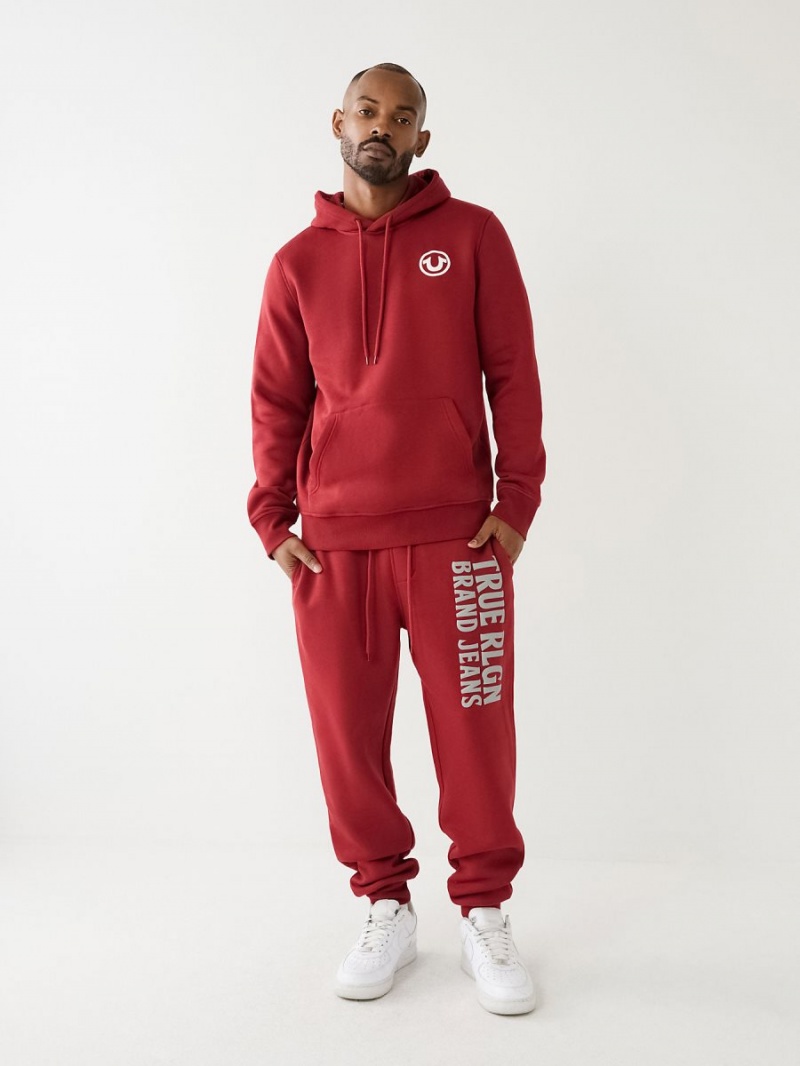 Ruby Red True Religion Puff Trbj Jogger | 0378-MHRCQ