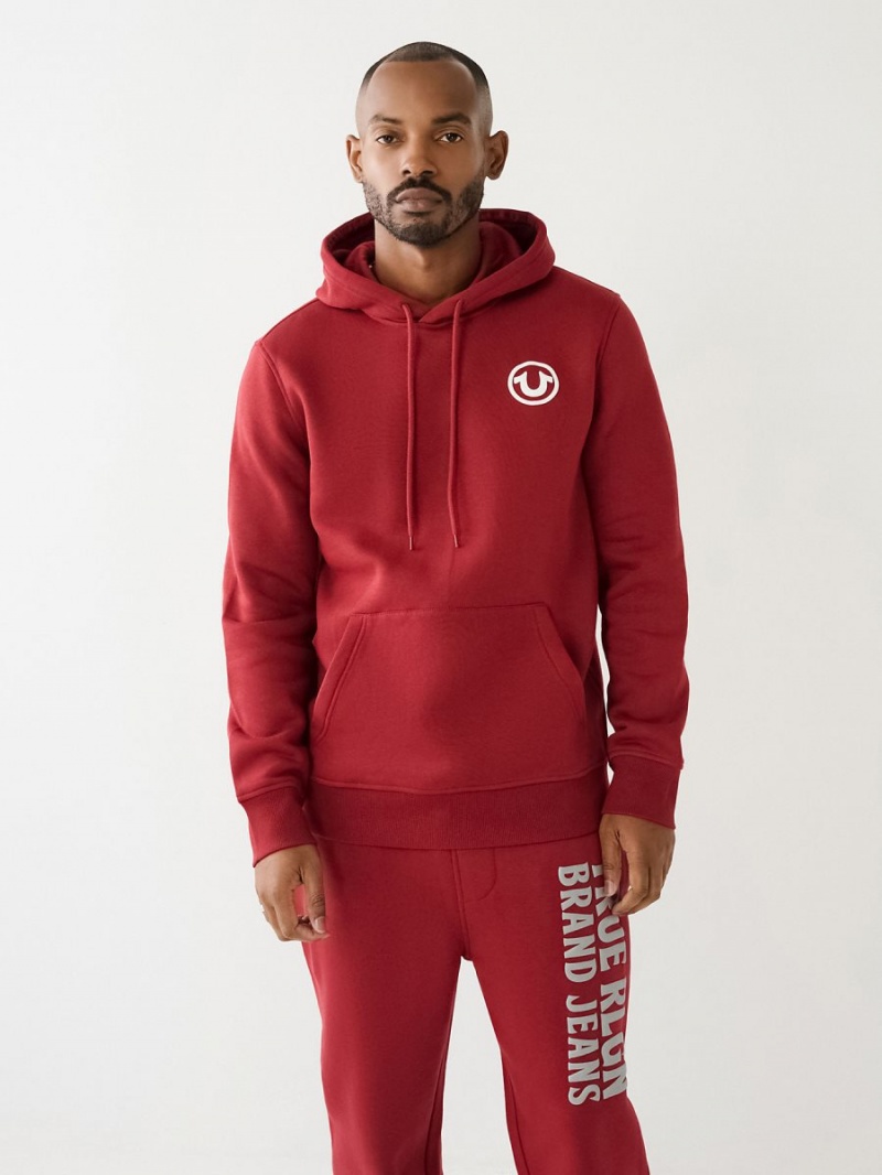 Ruby Red True Religion Puff Trbj Zip Up | 3954-YPZQR