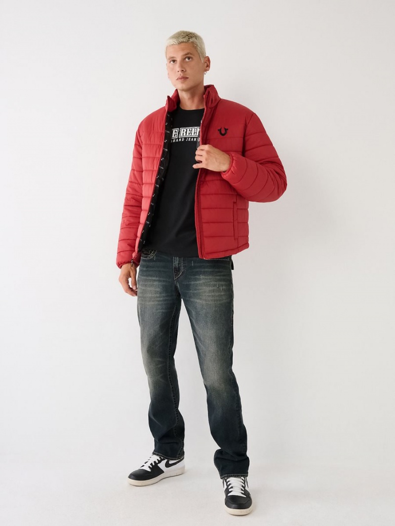 Ruby Red True Religion Puffer Jacket | 4382-OVALR