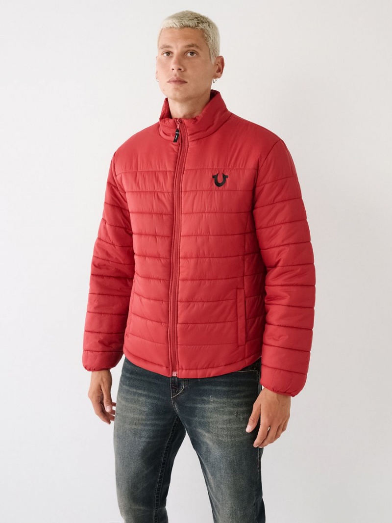 Ruby Red True Religion Puffer Jacket | 4382-OVALR