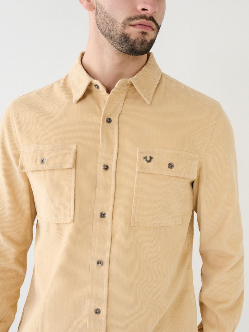 SEMOLINA True Religion Corduroy Flap Utility Shirts | 2906-HGLPB