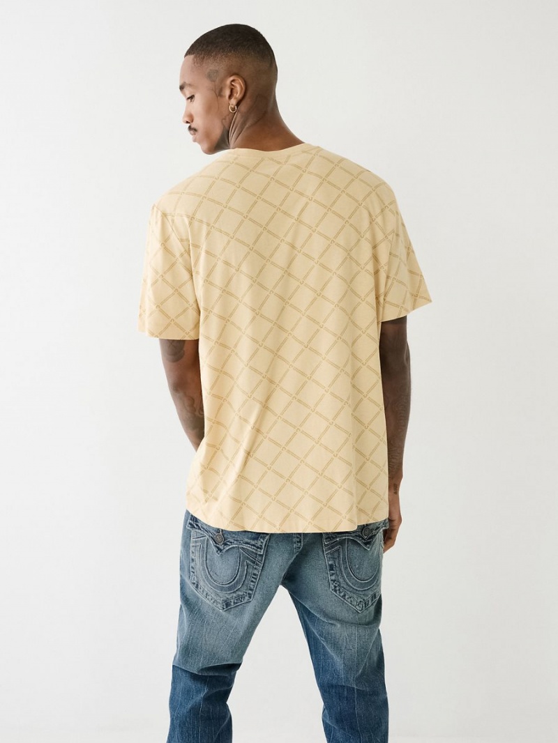 SEMOLINA True Religion Logo Monogram T Shirts | 0514-YVTGC