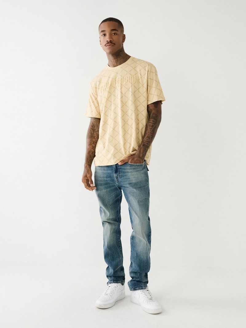 SEMOLINA True Religion Logo Monogram T Shirts | 0514-YVTGC