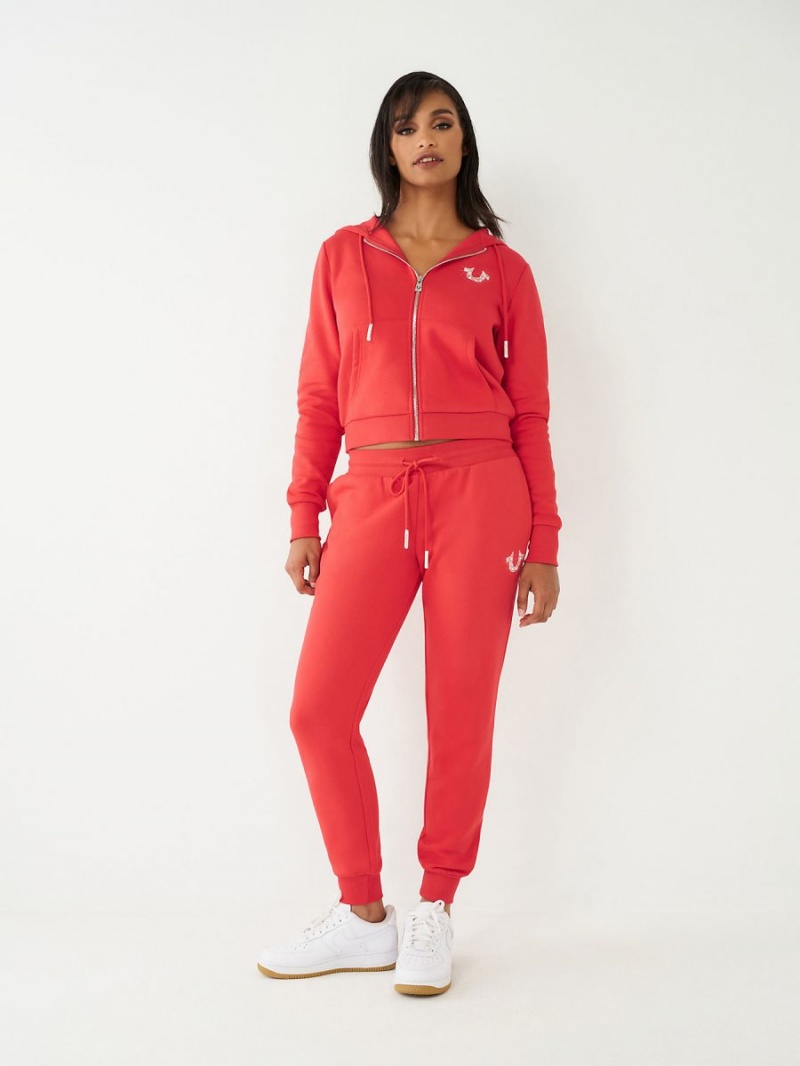 SORBET True Religion Crystal Logo Jogger | 9302-WCNJD