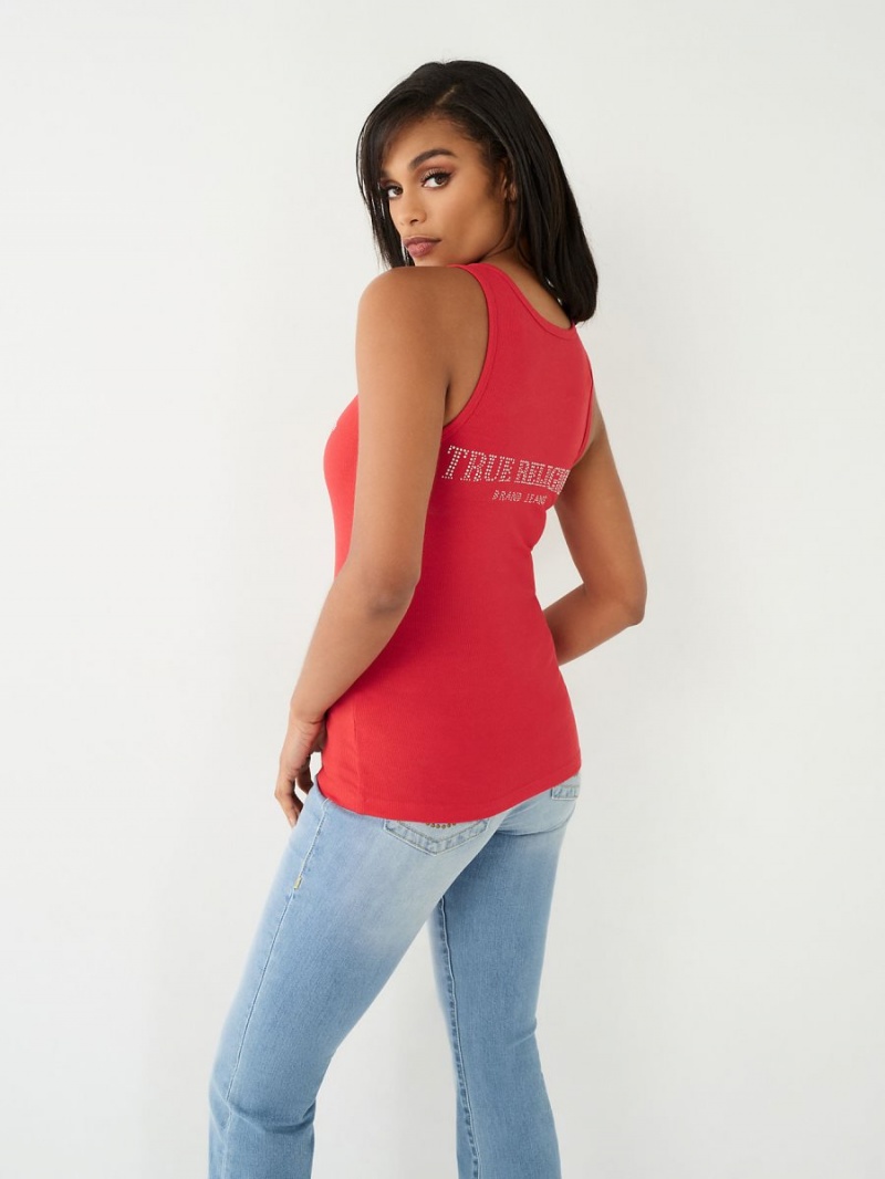 SORBET True Religion Lace Up Studded Logo Tanks | 3728-AKVOE