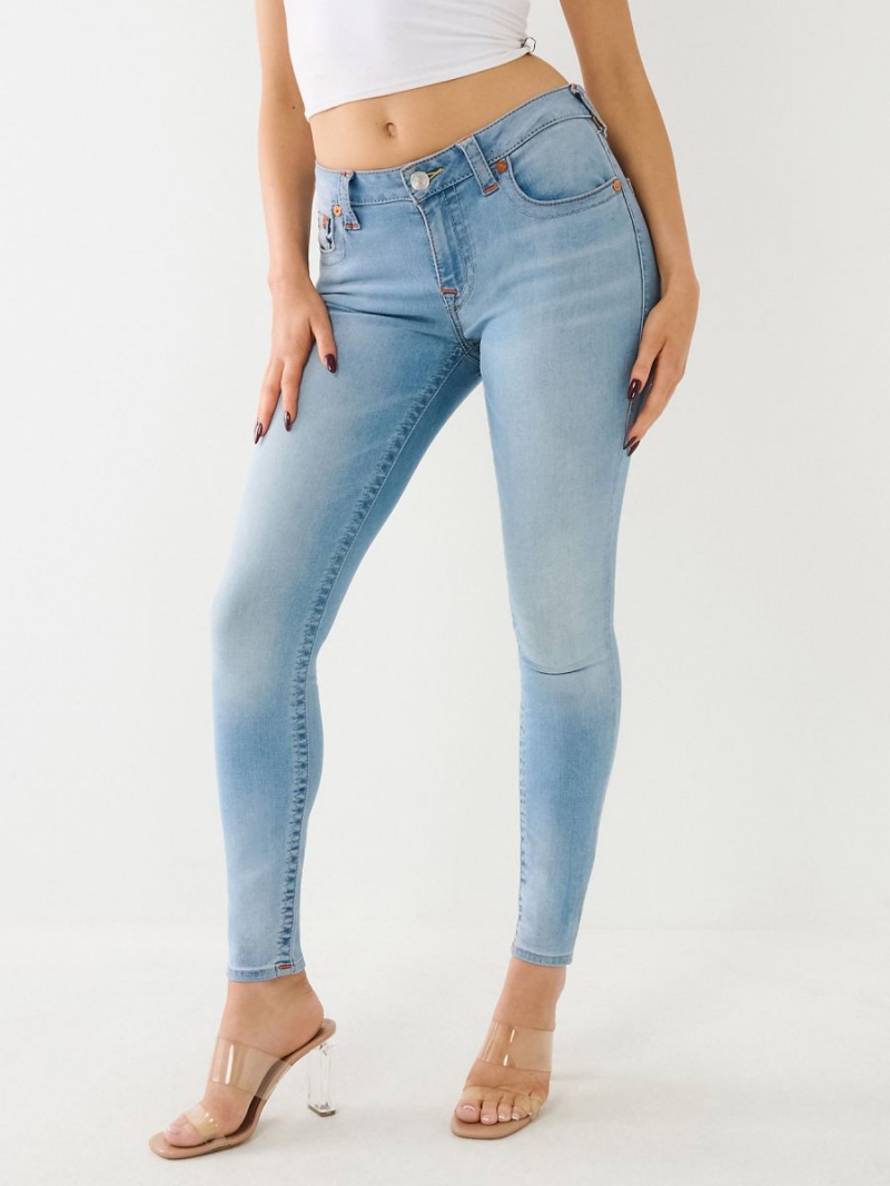 Sky Light True Religion Jennie Mid Rise Curvy Skinny Jeans | 4627-LQYMO