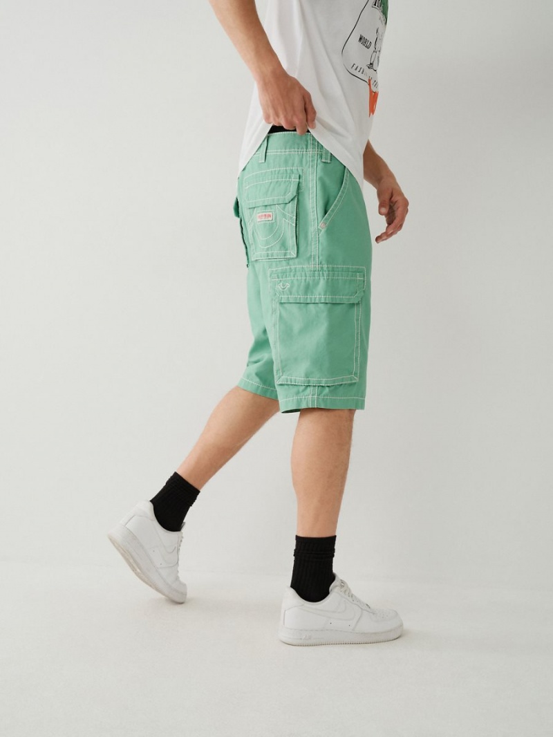 Spruce Green True Religion Big T Cargo Shorts | 3215-KJXRS