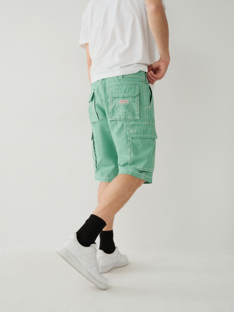 Spruce Green True Religion Big T Cargo Shorts | 3215-KJXRS