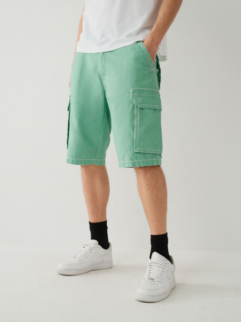 Spruce Green True Religion Big T Cargo Shorts | 3215-KJXRS