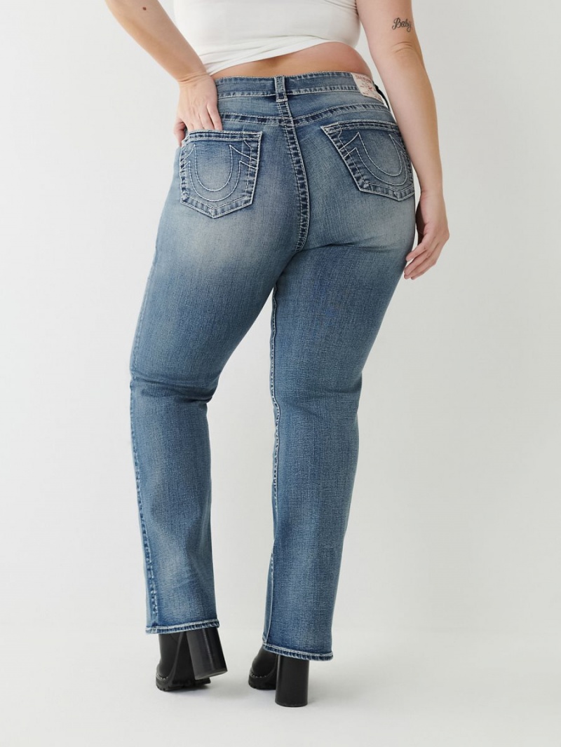 Sun Blazed True Religion Becca Big T Stitch Bootcut Jeans | 8091-DSQXV