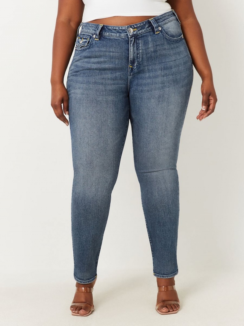 Sun Blazed True Religion Plus Stella Low Rise Skinny Jeans | 3476-UMNIR