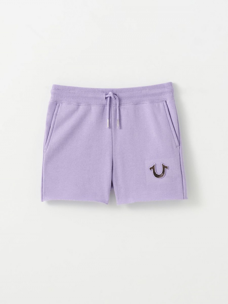 Violet Marl True Religion Girls Sweat Shorts | 5236-DQKHO