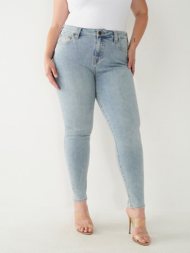 Walking Downtown True Religion Jennie Mid Rise Curvy Skinny Jeans | 1349-POIRZ