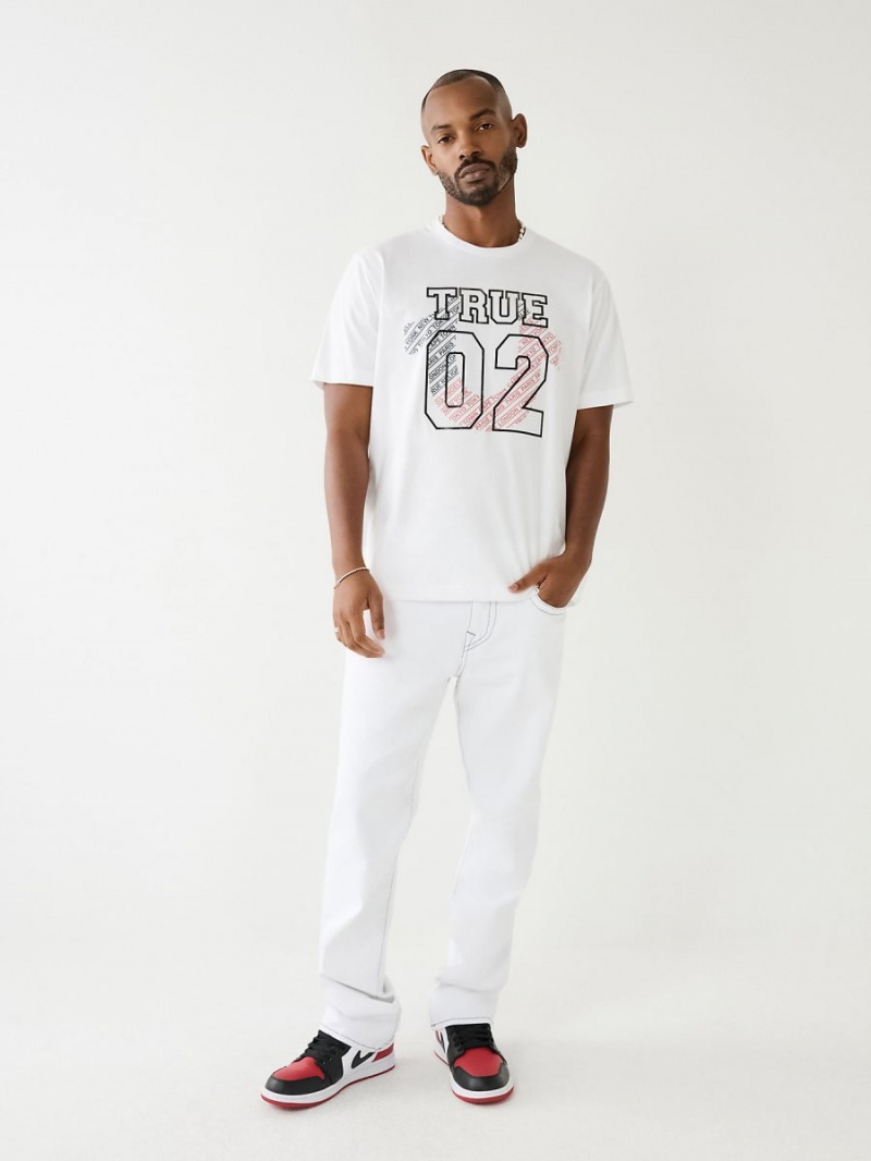 White True Religion 02 Logo T Shirts | 2695-PDHLM